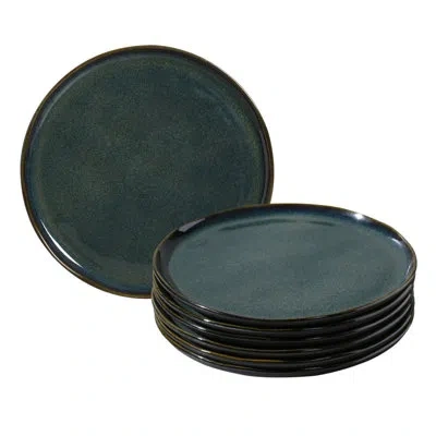 Porto Brasil Bio Stoneware Oceano Dinner Plate, 10.8" (set Of 6) In Blue