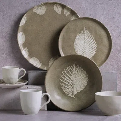 Porto Brasil Bio Stoneware Seiva Salad Bowl, 28 oz (set Of 6) In Green