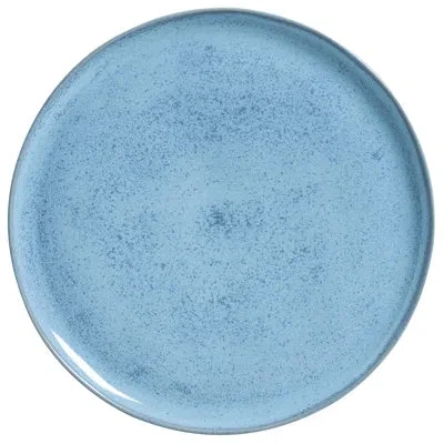 Porto Brasil Breeze Dinner Plate 11.4" Ceramic Stoneware - Microwave, Oven, And Dishwasher Safe In Blue