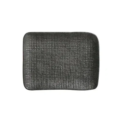 Porto Brasil Chromium Commercial Dishwasher Safe 7.08'' Stoneware Sushi Plate , Set Of 4 In Gray