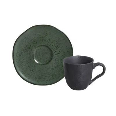 Porto Brasil Coffee Cup & Saucer In Green