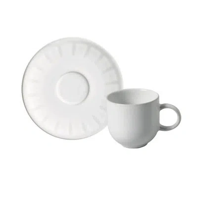 Porto Brasil Coup Expresso Coffee Cup And Saucer Stoneware 3.28 oz Aurora In White