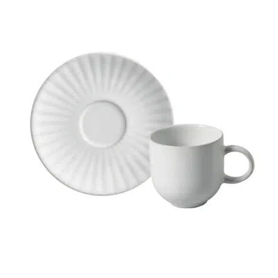 Porto Brasil Coup Expresso Coffee Cup And Saucer Stoneware 3.28 oz Trendy In White