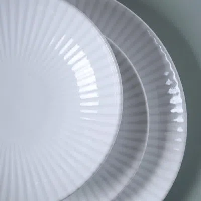Porto Brasil Coup Stoneware Trendy Salad Bowl, 20.3 oz (set Of 6) In White