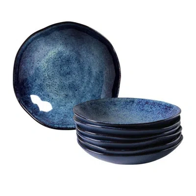 Porto Brasil Dinner Bowls, Large Soup Bowls, Pasta Bowls, 20.6 oz - Denim
