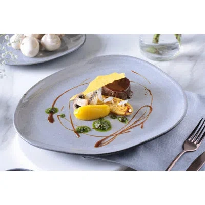 Porto Brasil Dust Commercial Dishwasher Safe 12.2'' Stoneware Dinner Plate , Set Of 6 In Gray