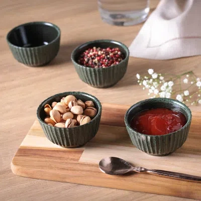 Porto Brasil Greenery Commercial Dishwasher Safe 3.54'' Stoneware Bread And Butter Plate , Set Of 6