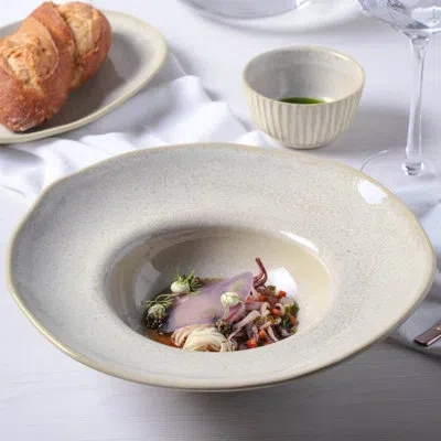 Porto Brasil Latte Commercial Dishwasher Safe 11.02'' Stoneware Dinner Plate , Set Of 4 In Ivory
