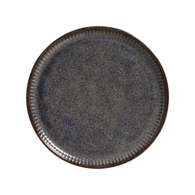 Porto Brasil Linhas Latte Commercial Dishwasher Safe 8.46'' Stoneware Salad Or Dessert Plate , Set Of 6 In Dark Blue
