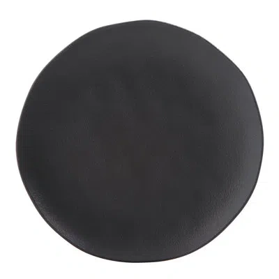 Porto Brasil Matte Black Commercial Dishwasher Safe 10.4'' Stoneware Dinner Plate , Set Of 6