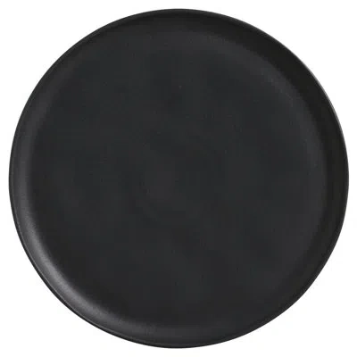 Porto Brasil Matte Black Commercial Dishwasher Safe 11.42'' Stoneware Dinner Plate , Set Of 6