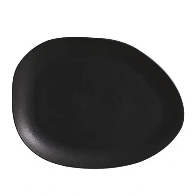 Porto Brasil Matte Black Commercial Dishwasher Safe 12.2'' Stoneware Dinner Plate , Set Of 6