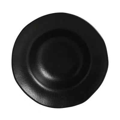 Porto Brasil Matte Black Commercial Dishwasher Safe 7.48'' Stoneware Salad Or Dessert Plate , Set Of 4