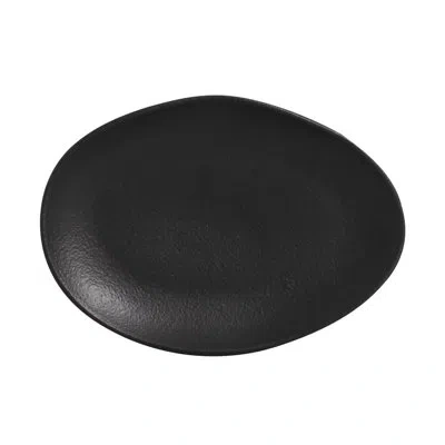 Porto Brasil Matte Black Commercial Dishwasher Safe 8.86'' Stoneware Salad Or Dessert Plate , Set Of 6