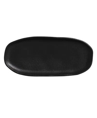 Porto Brasil Medium Shallow 9" Oval Platters, Set Of 4 In Matte Black