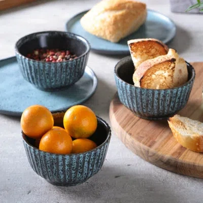 Porto Brasil Night Sky Commercial Dishwasher Safe 3.54'' Stoneware Bread And Butter Plate , Set Of 6 In Blue