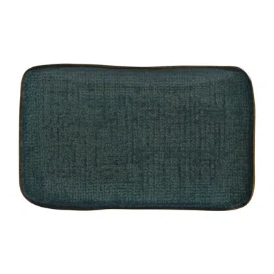Porto Brasil Oceano Commercial Dishwasher Safe 10.63'' Stoneware Sushi Plate , Set Of 4 In Blue