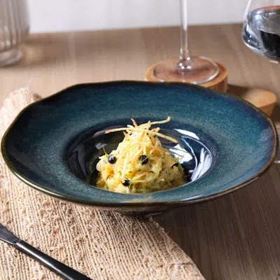 Porto Brasil Oceano Commercial Dishwasher Safe 11.02'' Stoneware Dinner Plate , Set Of 4 In Green