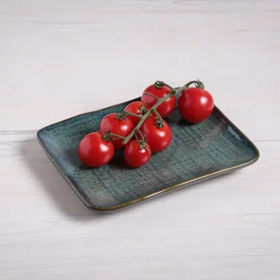 Porto Brasil Oceano Commercial Dishwasher Safe 7.08'' Stoneware Sushi Plate , Set Of 4 In Green