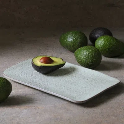 Porto Brasil Pistache Commercial Dishwasher Safe 10.63'' Stoneware Sushi Plate , Set Of 4 In Green