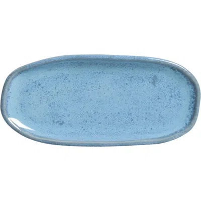 Porto Brasil Shallow Organic Oval Platter Mini Set Of 4 In Blue