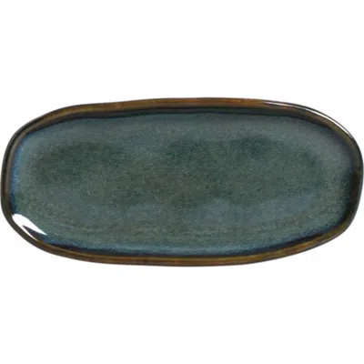 Porto Brasil Shallow Organic Oval Platter Mini Set Of 4 In Blue