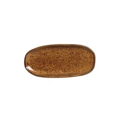 Porto Brasil Shallow Organic Oval Platter Mini Set Of 4 In Brown