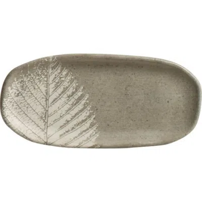 Porto Brasil Shallow Organic Oval Platter Mini Set Of 4 In Gray