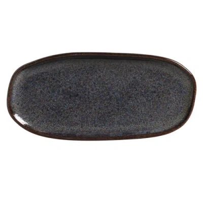 Porto Brasil Shallow Organic Oval Platter Small Set Of 4 In Black