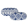 Porto Brasil Shallow Organic Oval Platter Small Set Of 4 In Blue
