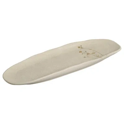 Porto Brasil Shallow Oval Platter Large 14.17 X 5.12" Campestre In Ivory