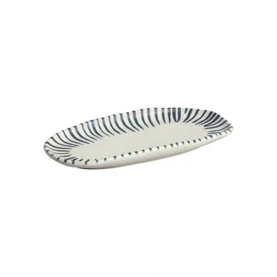 Porto Brasil Shallow Oval Platter Small 9.06 X 4.33" Elemento In Ivory