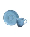 Porto Brasil Stoneware Coffee Cup And Saucer Set, Service For 6 In Breeze