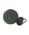 Porto Brasil Stoneware Coffee Cup And Saucer Set, Service For 6 In Green