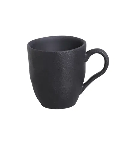 Porto Brasil Stoneware Coffee Mugs, Set Of 4 In Matte Black