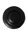 Porto Brasil Stoneware Deep Rim Dessert Plates, Set Of 4 In Matte Black