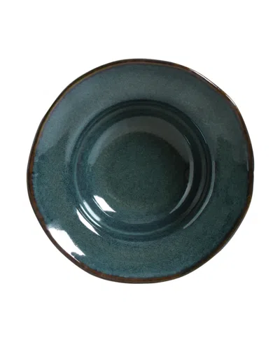 Porto Brasil Stoneware Deep Rim Dessert Plates, Set Of 4 In Oceano