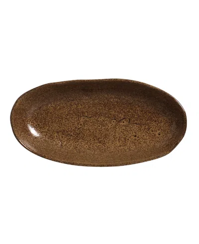 Porto Brasil Stoneware Large Deep Oval Platters, Set Of 4 In Dijon