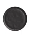 Porto Brasil Stoneware Linhas Dessert Plates, Set Of 6 In Matte Black