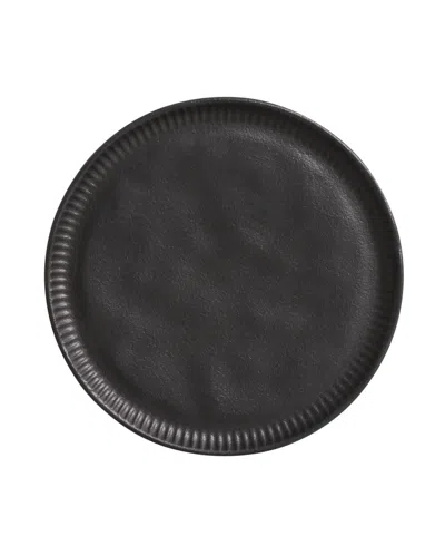 Porto Brasil Stoneware Linhas Dessert Plates, Set Of 6 In Matte Black