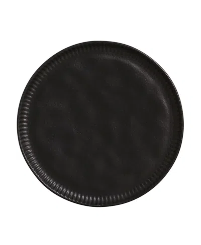 Porto Brasil Stoneware Linhas Dinner Plates, Set Of 6 In Matte Black