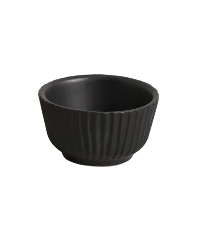 Porto Brasil Stoneware Linhas Ramekins, Set Of 6 In Matte Black