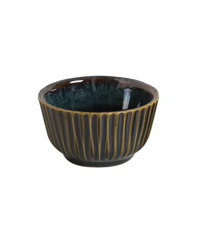 Porto Brasil Stoneware Linhas Ramekins, Set Of 6 In Oceano