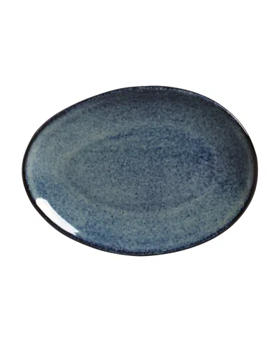 Porto Brasil Stoneware Oval Dessert Plates, Set Of 6 In Denim