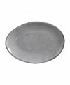 Porto Brasil Stoneware Oval Dessert Plates, Set Of 6 In Gray