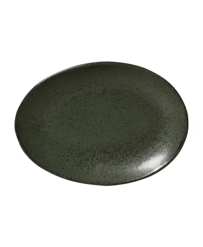 Porto Brasil Stoneware Oval Dessert Plates, Set Of 6 In Green