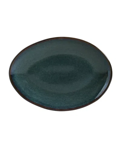Porto Brasil Stoneware Oval Dessert Plates, Set Of 6 In Oceano