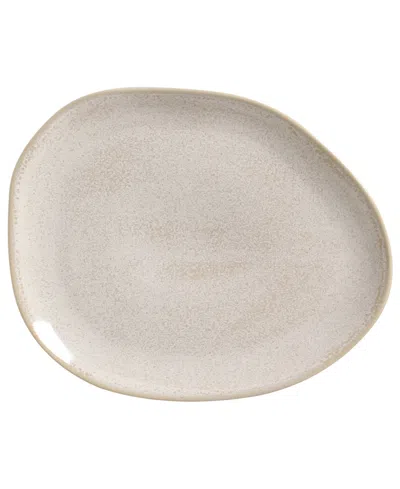 Porto Brasil Stoneware Oval Dinner Plates, Set Of 6 In Latte