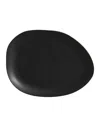 Porto Brasil Stoneware Oval Dinner Plates, Set Of 6 In Matte Black