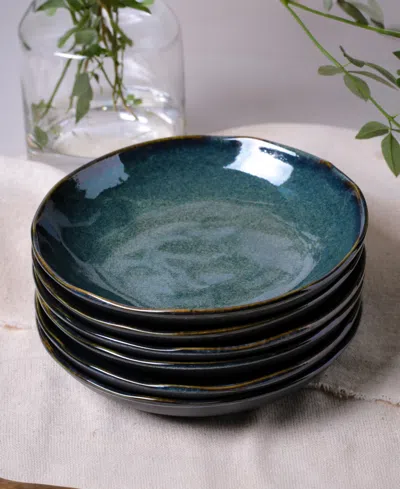 Porto Brasil Stoneware Pasta Bowls, Set Of 6 In Breeze